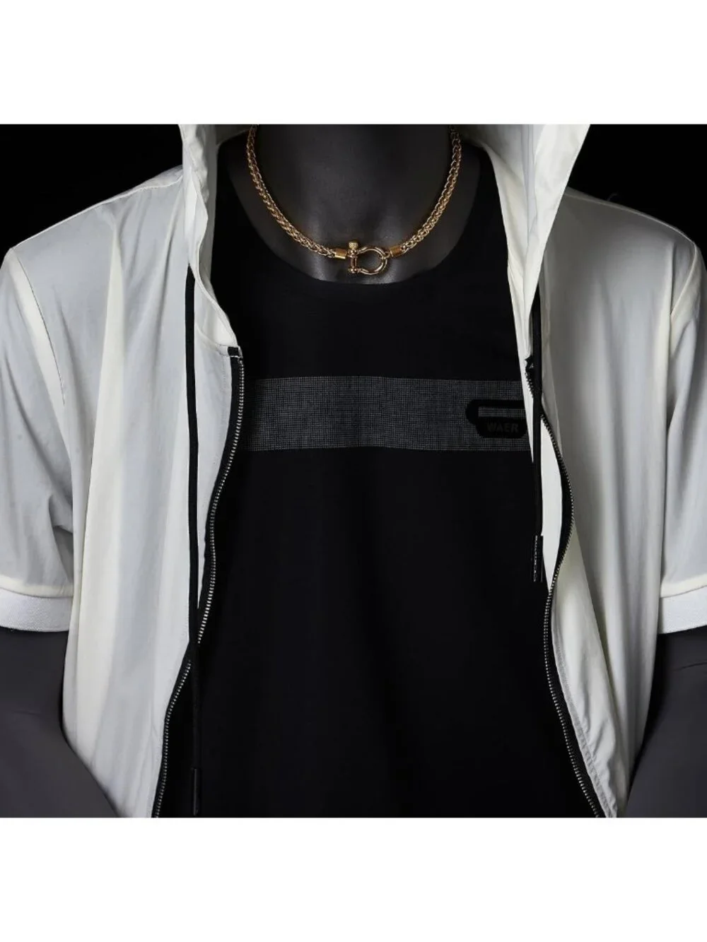 Stylish Stainless Steel Wheat Chain Necklace with Horseshoe Clasp & Anchor